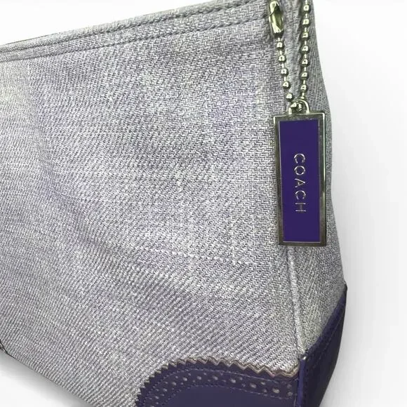 Rare Vintage Y2K Coach 8146 Purple Herringbone Hobo Bag & Silk Scarf Bundle - Picture 8 of 10